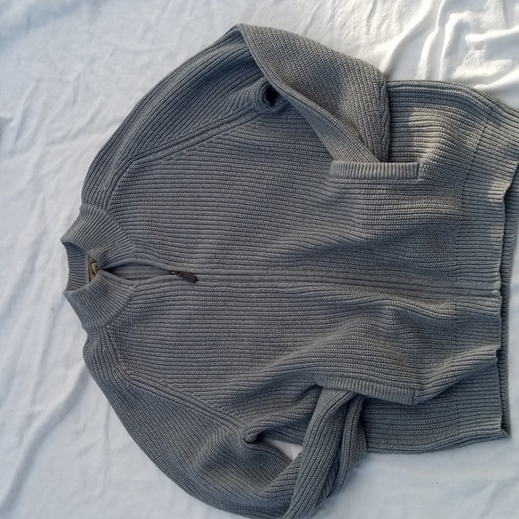 Orton Brothers extra large zip up gray knit sweater - Picture 2 of 6